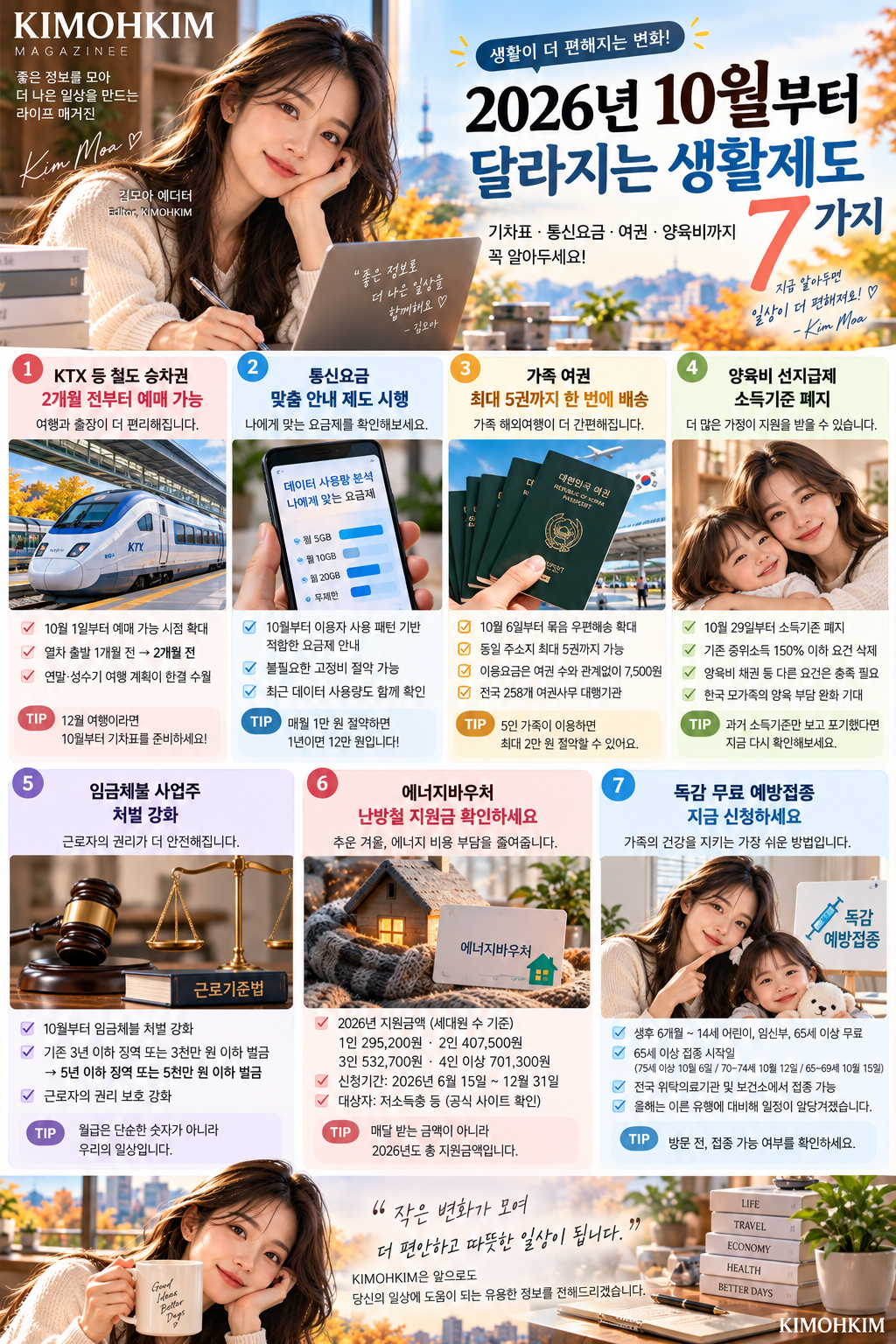 2026년 10월부터 달라지는 생활제도 7가지｜기차표·통신요금·여권·양육비까지 본문 이미지 1