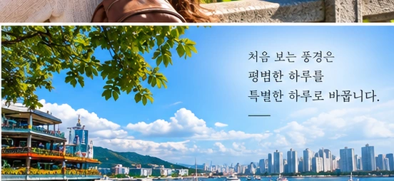 바다와 도시가 함께 보이는 항구 풍경